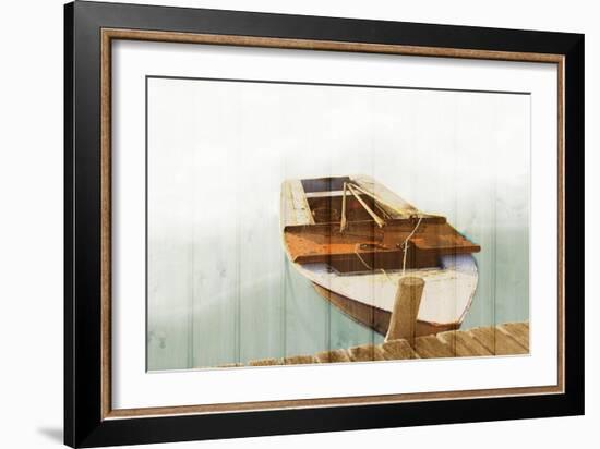 Boat with Textured Wood Look II-Ynon Mabat-Framed Art Print