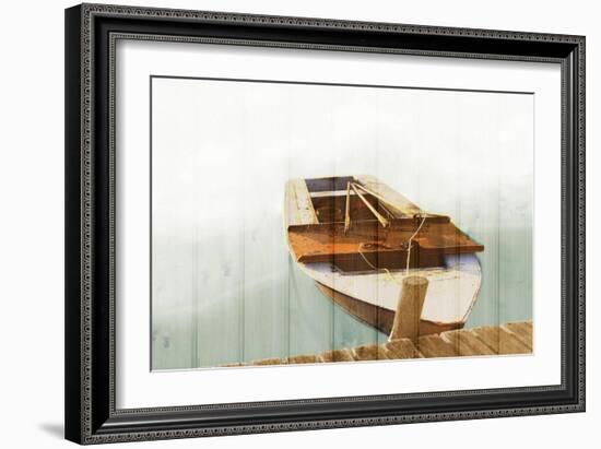 Boat with Textured Wood Look II-Ynon Mabat-Framed Art Print