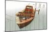 Boat with Textured Wood Look III-Ynon Mabat-Mounted Art Print