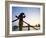 Boat Woman on Mekong River / Sunrise, Cantho, Mekong Delta, Vietnam-Steve Vidler-Framed Photographic Print