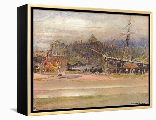 'Boatbuilder's Yard, Rye', 1910-Albert Goodwin-Framed Premier Image Canvas