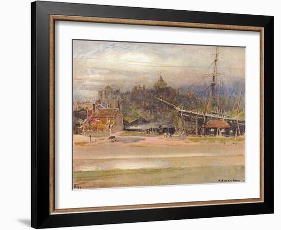 'Boatbuilder's Yard, Rye', 1910-Albert Goodwin-Framed Giclee Print