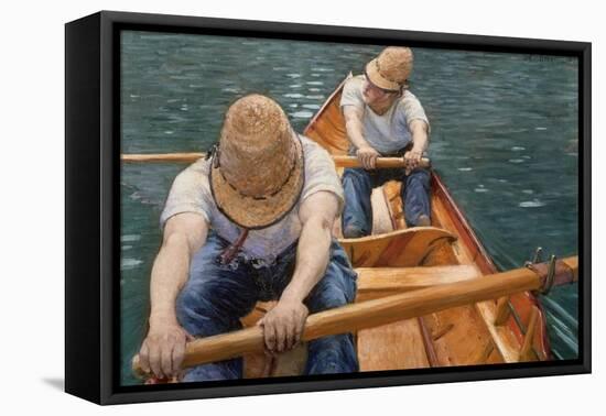 Boaters Rowing on the Yerres, 1877-Gustave Caillebotte-Framed Premier Image Canvas