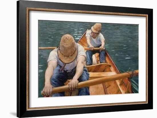 Boaters Rowing on the Yerres, 1877-Gustave Caillebotte-Framed Giclee Print