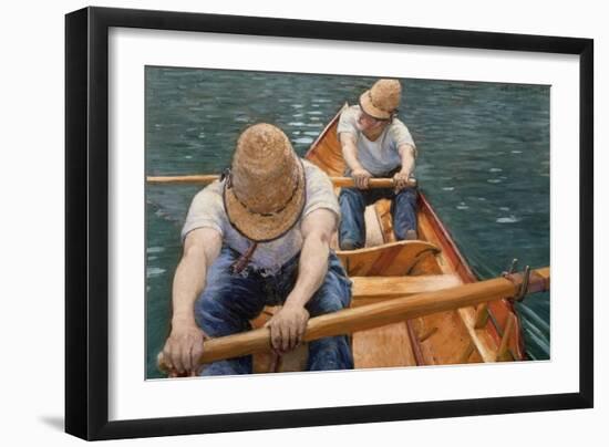 Boaters Rowing on the Yerres, 1877-Gustave Caillebotte-Framed Giclee Print