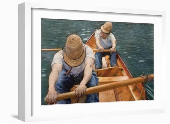 Boaters Rowing on the Yerres, 1877-Gustave Caillebotte-Framed Giclee Print