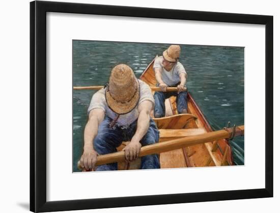 Boaters Rowing on the Yerres, 1877-Gustave Caillebotte-Framed Giclee Print