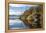 Boathouse and reflections, Lake Ullswater, Lake District National Park, Cumbria, England, United Ki-James Emmerson-Framed Premier Image Canvas