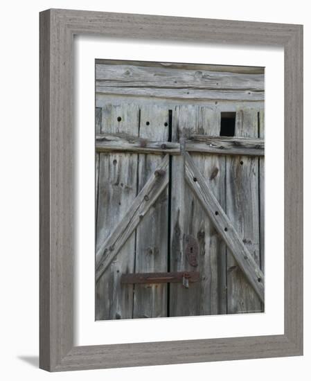 Boathouse Door at Norheimsund, Hardanger Fjord, Norway-Russell Young-Framed Photographic Print