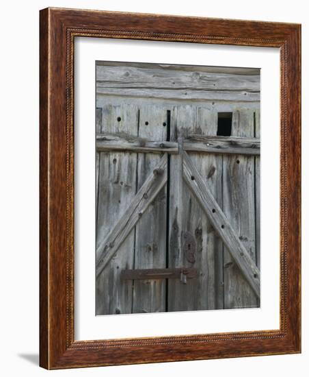 Boathouse Door at Norheimsund, Hardanger Fjord, Norway-Russell Young-Framed Photographic Print