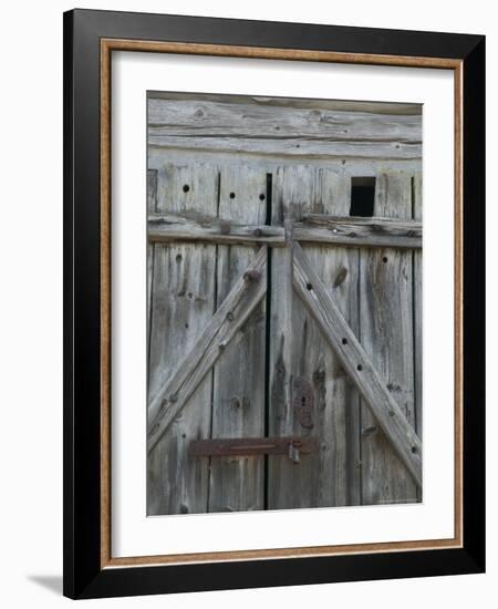 Boathouse Door at Norheimsund, Hardanger Fjord, Norway-Russell Young-Framed Photographic Print