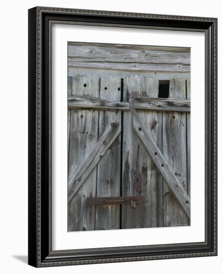 Boathouse Door at Norheimsund, Hardanger Fjord, Norway-Russell Young-Framed Photographic Print