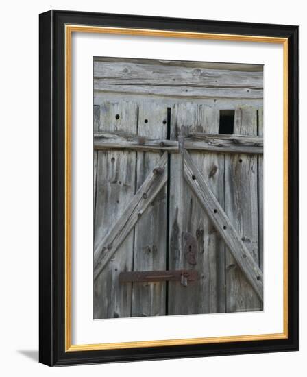 Boathouse Door at Norheimsund, Hardanger Fjord, Norway-Russell Young-Framed Photographic Print