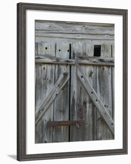 Boathouse Door at Norheimsund, Hardanger Fjord, Norway-Russell Young-Framed Photographic Print