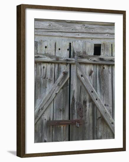 Boathouse Door at Norheimsund, Hardanger Fjord, Norway-Russell Young-Framed Photographic Print