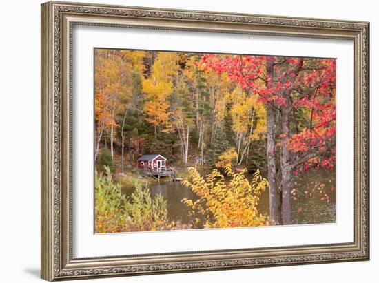 Boathouse In Autumn, Marquette, Michigan '12-Monte Nagler-Framed Photographic Print