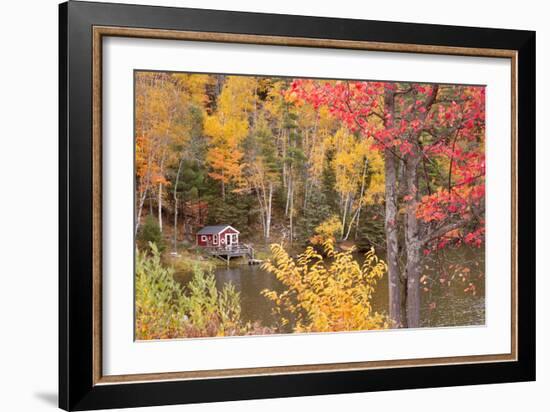 Boathouse In Autumn, Marquette, Michigan '12-Monte Nagler-Framed Photographic Print