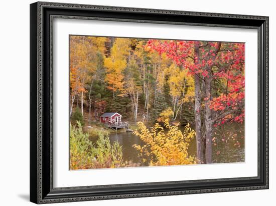 Boathouse In Autumn, Marquette, Michigan '12-Monte Nagler-Framed Photographic Print