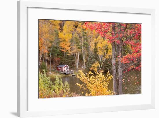 Boathouse In Autumn, Marquette, Michigan '12-Monte Nagler-Framed Photographic Print