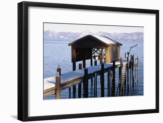 Boathouse on Lake Tahoe, California-George Oze-Framed Photographic Print