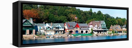 Boathouse Row at the Waterfront, Schuylkill River, Philadelphia, Pennsylvania, USA-null-Framed Premier Image Canvas