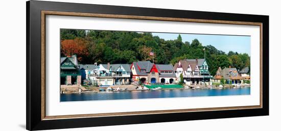 Boathouse Row at the Waterfront, Schuylkill River, Philadelphia, Pennsylvania, USA-null-Framed Photographic Print