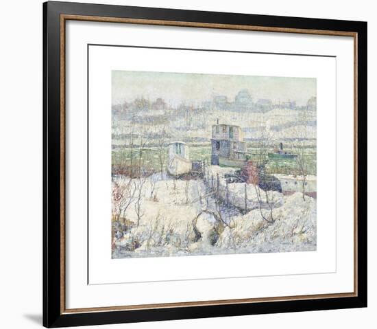 Boathouse, Winter, Harlem River-Ernest Lawson-Framed Premium Giclee Print