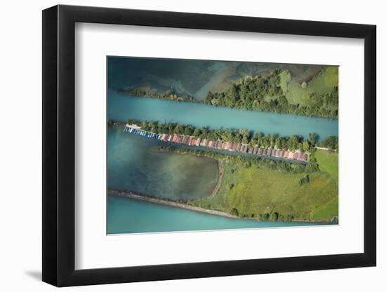 Boathouses at the Aare, Unterseen, Thunersee, Aare, Weissenau-Frank Fleischmann-Framed Photographic Print