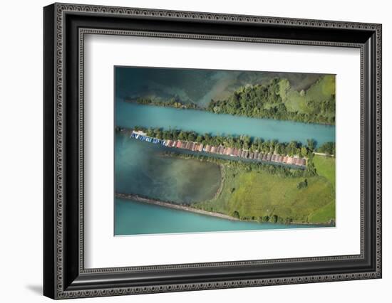 Boathouses at the Aare, Unterseen, Thunersee, Aare, Weissenau-Frank Fleischmann-Framed Photographic Print