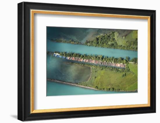 Boathouses at the Aare, Unterseen, Thunersee, Aare, Weissenau-Frank Fleischmann-Framed Photographic Print