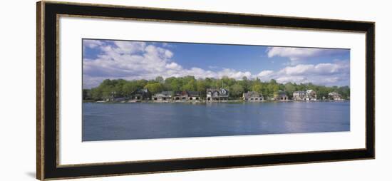 Boathouses near the River, Schuylkill River, Philadelphia, Pennsylvania, USA-null-Framed Photographic Print
