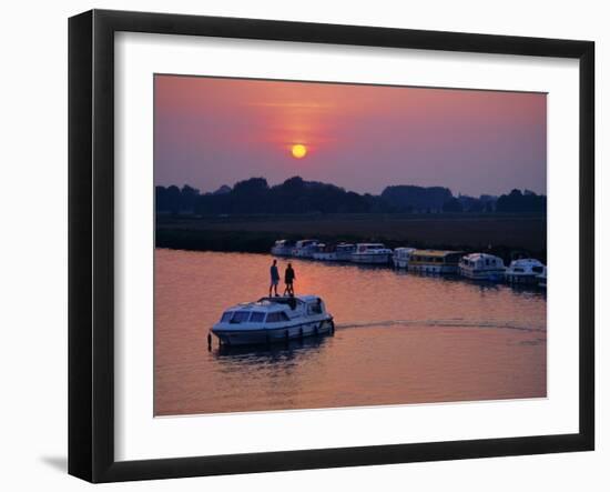 Boating, Acle, Norfolk Broads, Norfolk, England, UK, Europe-John Miller-Framed Photographic Print