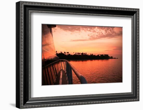 Boating at Sunset, Indonesia-James White-Framed Photographic Print