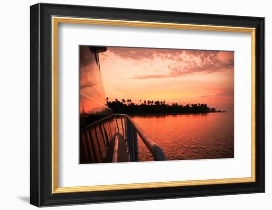 Boating at Sunset, Indonesia-James White-Framed Photographic Print