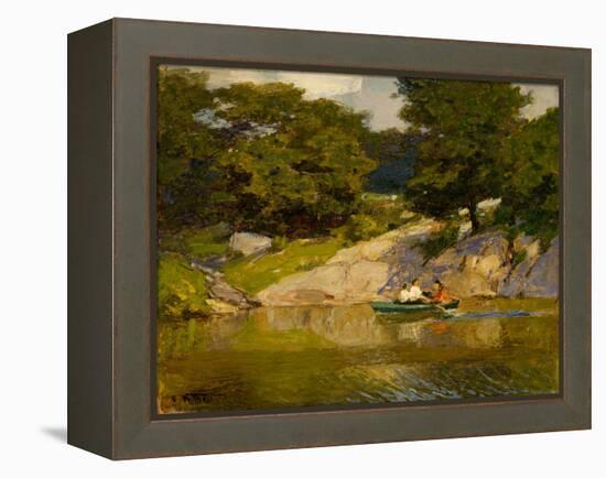 Boating in Central Park, C.1900-05 (Oil on Board)-Edward Henry Potthast-Framed Premier Image Canvas