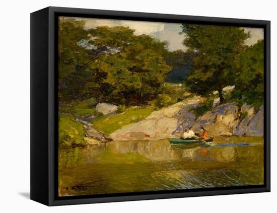 Boating in Central Park, C.1900-05 (Oil on Board)-Edward Henry Potthast-Framed Premier Image Canvas