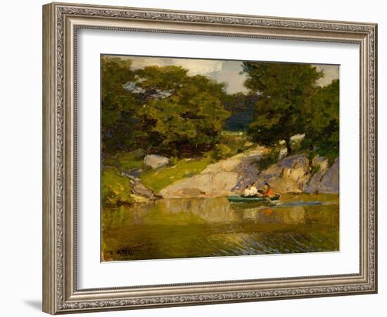 Boating in Central Park, C.1900-05 (Oil on Board)-Edward Henry Potthast-Framed Giclee Print