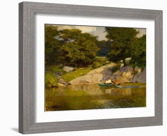 Boating in Central Park, C.1900-05 (Oil on Board)-Edward Henry Potthast-Framed Giclee Print