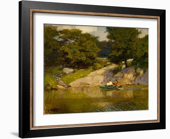 Boating in Central Park, C.1900-05 (Oil on Board)-Edward Henry Potthast-Framed Giclee Print