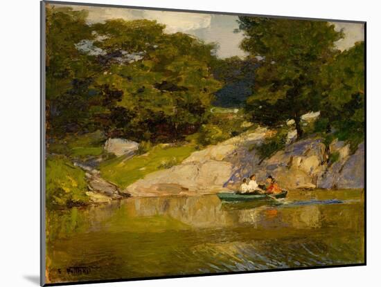 Boating in Central Park, C.1900-05 (Oil on Board)-Edward Henry Potthast-Mounted Giclee Print