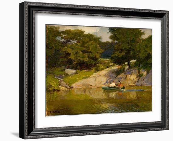 Boating in Central Park, C.1900-05 (Oil on Board)-Edward Henry Potthast-Framed Giclee Print
