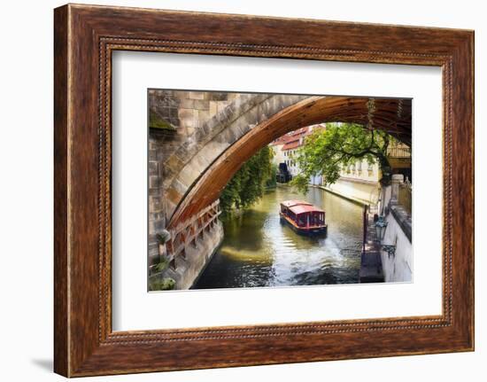 Boating On The Canal In Prague-George Oze-Framed Photographic Print