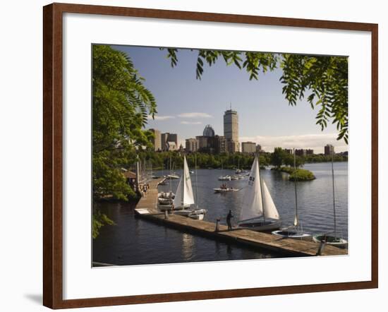 Boating on the Charles River, Boston, Massachusetts, New England, USA-Amanda Hall-Framed Photographic Print