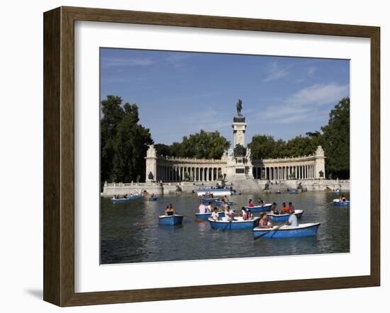 Boating on the Lake in Retiro Park, Madrid, Spain, Europe-Godong-Framed Photographic Print