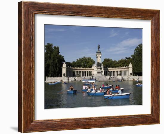 Boating on the Lake in Retiro Park, Madrid, Spain, Europe-Godong-Framed Photographic Print