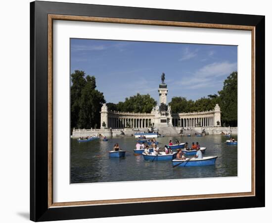 Boating on the Lake in Retiro Park, Madrid, Spain, Europe-Godong-Framed Photographic Print