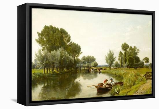 Boating on the Stour at Dedham, 1884 (Oil on Canvas)-Frederick George Cotman-Framed Premier Image Canvas