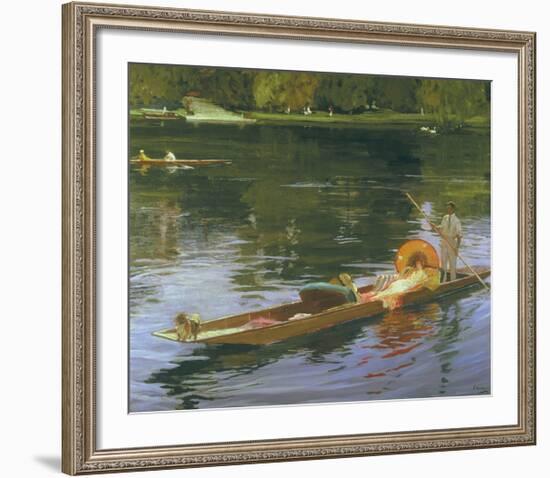 Boating on the Thames-Sir John Lavery-Framed Premium Giclee Print