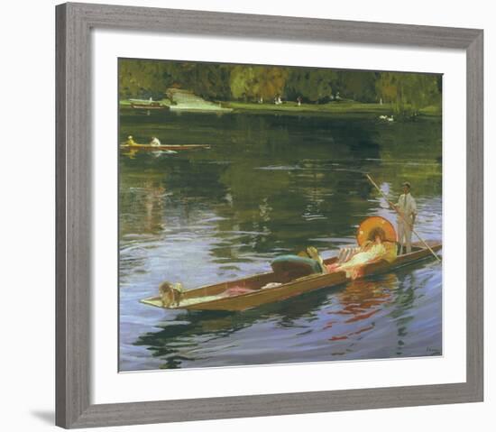 Boating on the Thames-Sir John Lavery-Framed Premium Giclee Print