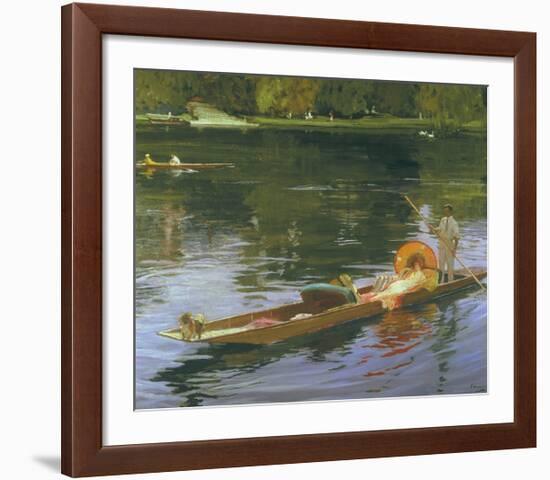 Boating on the Thames-Sir John Lavery-Framed Premium Giclee Print